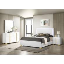 222931F-S4 Marceline 4-Piece Full Bedroom Set With LED Headboard White
