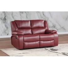 610242 Camila Upholstered Motion Reclining Loveseat Red Faux Leather