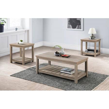 736136 Bairn 3-Piece Occasional Set With Open Shelves Greige
