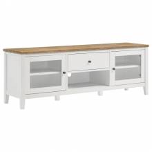 708253 Angela 2-Door Wooden 67″ TV Stand Brown And White