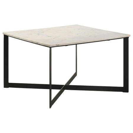 707698 Tobin Square Marble Top Coffee Table White And Black