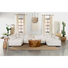 551641-SETR Freddie 6-Piece Upholstered Modular Sectional Pearl