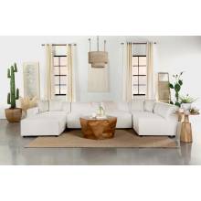 551641-SETL Freddie 6-Piece Upholstered Modular Sectional Pearl