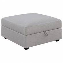 551513 Cambria Upholstered Square Storage Ottoman Grey