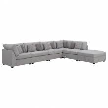 551511-SET Cambria 6-Piece Upholstered Modular Sectional Grey