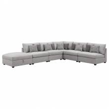 551511-S6A Cambria 6-Piece Upholstered Modular Sectional Grey