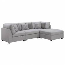 551511-S4A Cambria 4-Piece Upholstered Modular Sectional Grey