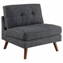 551402 Churchill Tufted Cushion Back Armless Chair Dark Grey And Walnut
