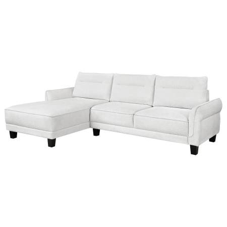 509550 Caspian Upholstered Curved Arms Sectional Sofa White And Black