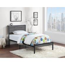 302143T Ricky Twin Platform Bed Grey And Black