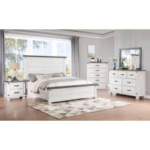 224471Q-S5 Lilith 5-Piece Queen Bedroom Set Distressed Grey And White