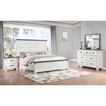 224471Q-S4 Lilith 4-Piece Queen Bedroom Set Distressed Grey And White