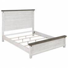 224471KE Lilith Eastern King Panel Bed Distressed Grey And White