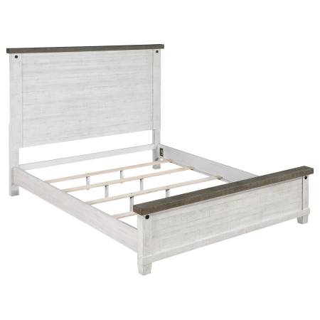 224471Q Lilith Queen Panel Bed Distressed Grey And White