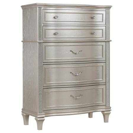 223395 Evangeline 6-Drawer Chest Silver Oak