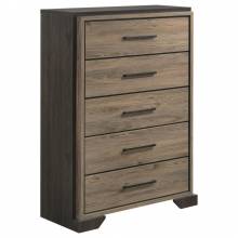 224465 Baker 5-Drawer Chest Brown And Light Taupe