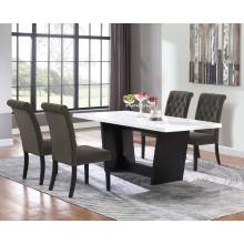 115511-S5BV Osborne 5-Piece Rectangular Marble Top Dining Set Brown And White