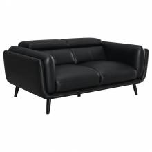 509922 Shania Track Arms Loveseat With Tapered Legs Black