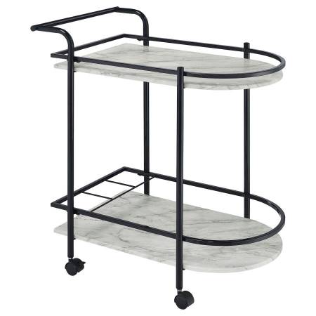 181376 Desiree Rack Bar Cart With Casters Black