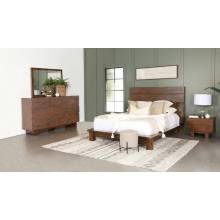 207491KW-S4 Genevieve 4-Piece California King Platform Bedroom Set Dark Brown