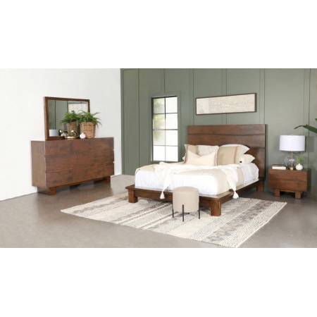 207491KW-S5 Genevieve 5-Piece California King Platform Bedroom Set Dark Brown