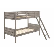 400818 Ryder Twin Over Twin Bunk Bed Weathered Taupe