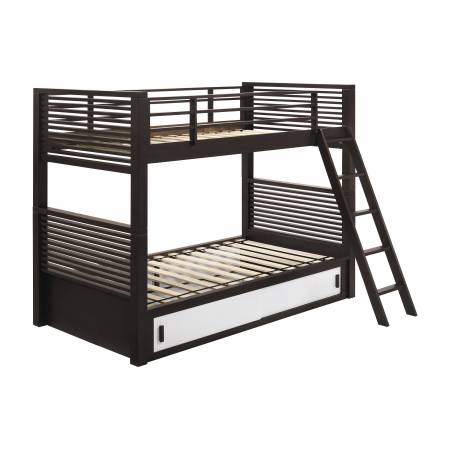 400736T Oliver Twin Over Twin Bunk Bed Java
