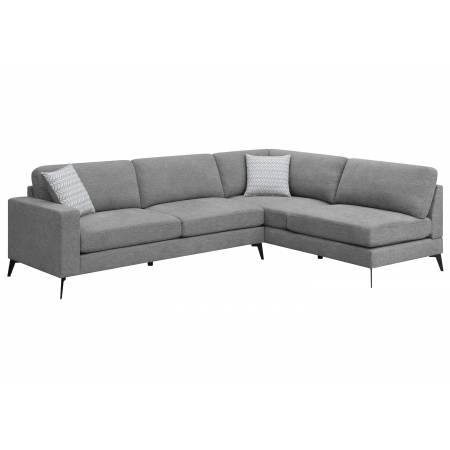509806 Clint Upholstered Sectional With Loose Back Grey