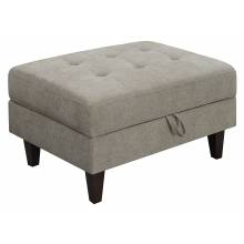 509797 Barton Upholstered Tufted Ottoman Toast And Brown