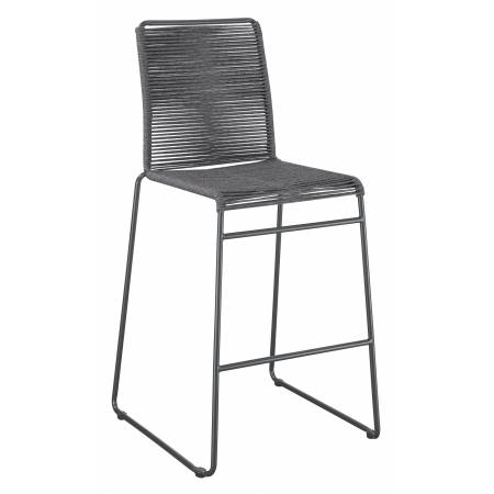 192064 Upholstered Bar Stools With Footrest Charcoal And Gunmetal