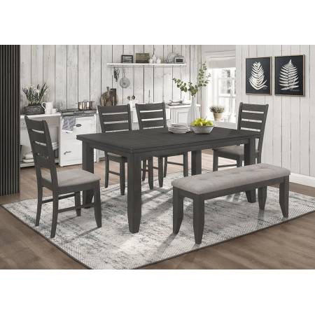 102721GRY-S5 5PC SETS DINING TABLE + 4 SIDE CHAIRS