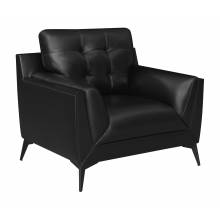 511133 Moira Upholstered Tufted Chair With Track Arms Black