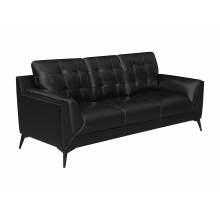 511131 Moira Upholstered Tufted Sofa With Track Arms Black