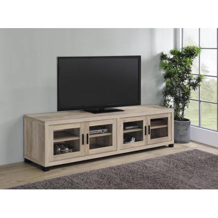 736283 Rectangular TV Console with Glass Doors