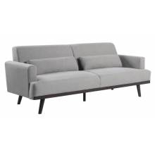 511121 Blake Upholstered Sofa with Track Arms Sharkskin and Dark Brown