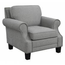 506873 Sheldon Upholstered Chair with Rolled Arms Grey