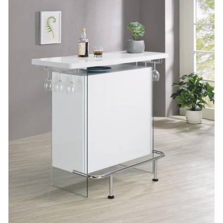 182632 Rectangular Bar Unit with Footrest and Glass Side Panels