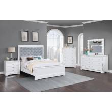 223561KE-S4 4PC SETS Eleanor Upholstered Tufted Eastern King Bed White
