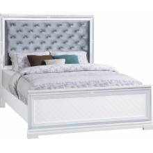 223561KE Eleanor Upholstered Tufted Eastern King Bed White