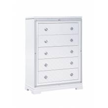 223565 Eleanor Rectangular 5-drawer Chest White