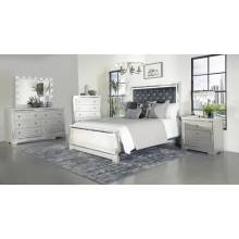 223461KE-S4 4PC SETS Eleanor Upholstered Tufted Eastern King Bed Metallic