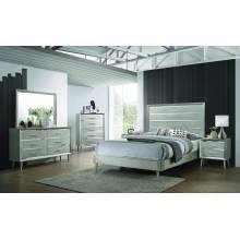 222701Q-S4 4PC SETS Ramon Queen Panel Bed Metallic Sterling