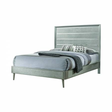 222701Q Ramon Queen Panel Bed Metallic Sterling