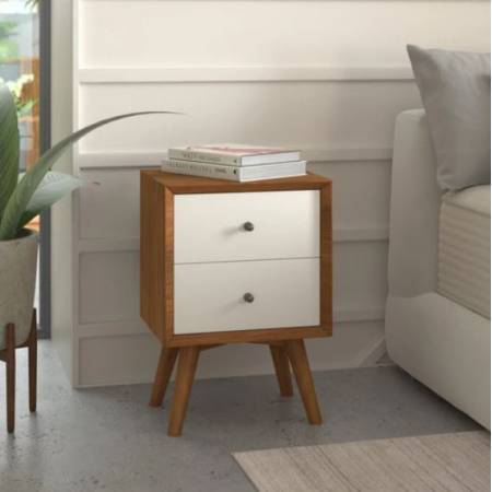 999-02 Flynn Nightstand, Acorn/White