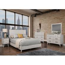 966G-01Q-4PC 4PC SETS Flynn Panel Bed, Gray