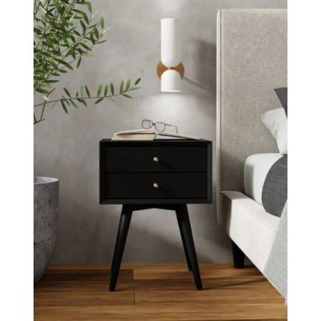 966BLK-32 Flynn Small Nightstand, Black