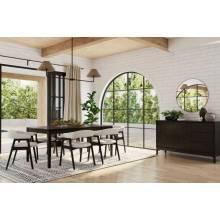 3859-72-7PC 7PC SETS Cove Rectangular Dining Table, Vintage Black + 6 Side Chairs