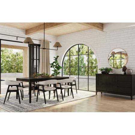 3859-72-7PC 7PC SETS Cove Rectangular Dining Table, Vintage Black + 6 Side Chairs