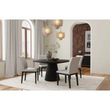 3859-01-5PC1 5PC SETS Cove Round Dining Table, Vintage Black + 4 Side Chairs