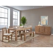 3348-01-7PC 7PC SETS Aiden Dining Table + 5 Side Chairs + Bench